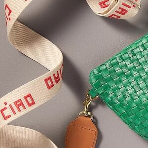 Clare V Ciao Crossbody Strap in Natural/Poppy